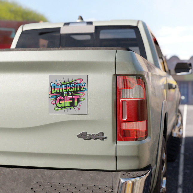 Diversity Is A Gift Car Magnet & Bumper Sticker Included: DEI Bumper Sticker (5x5in)