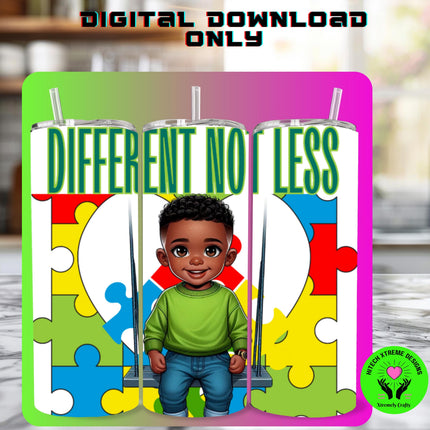 Autism Awareness PNG: African American Boy, Puzzle Pieces (Digital Download)