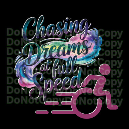 Wheelchair Pride T-Shirt Design: Chasing Dreams PNG (Digital Download)