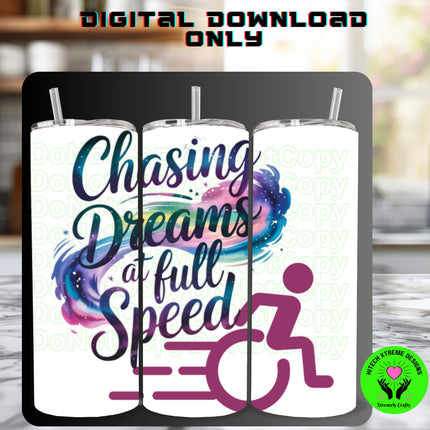 Wheelchair Pride T-Shirt Design: Chasing Dreams PNG (Digital Download)