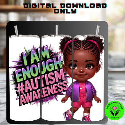 Autism Awareness PNG: African American Toddler Design (Digital Download)