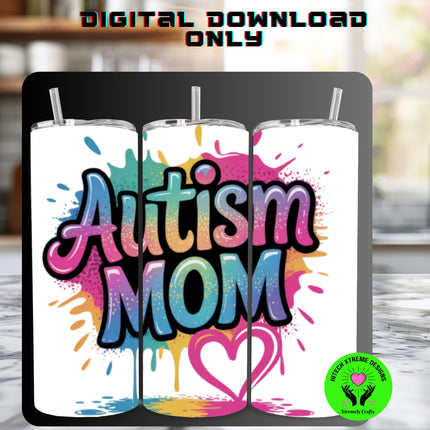 Autism Mom PNG: Awareness Heart Design (Digital Download)