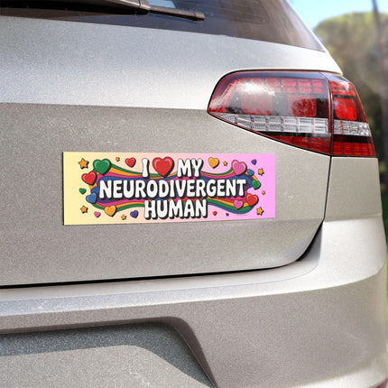 Neurodivergent Human Bumper Magnet & Bumper Sticker Included: Inspirational Car Decal (10in x 3in)