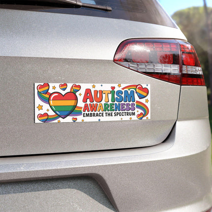 Autism Awareness Bumper Magnet & Bumper Sticker Included: Inspirational Car Decal (10in x 3in)