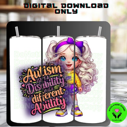 Autism Awareness PNG: Ability Kid Sublimation Design (Digital Download)