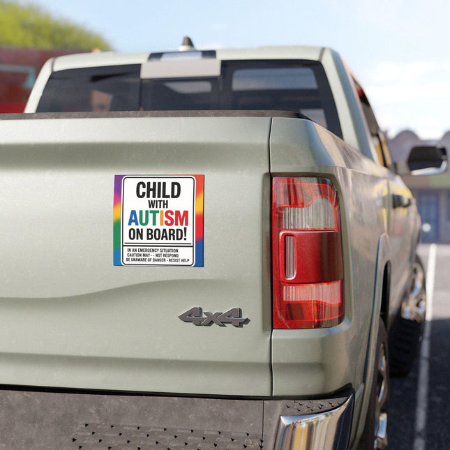 Autism Child On Board Car Magnet – Design 4