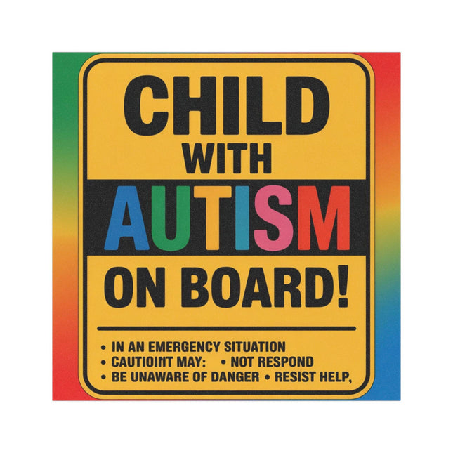 Autism Awareness Car Magnet: Child on Board, Special Needs Safety