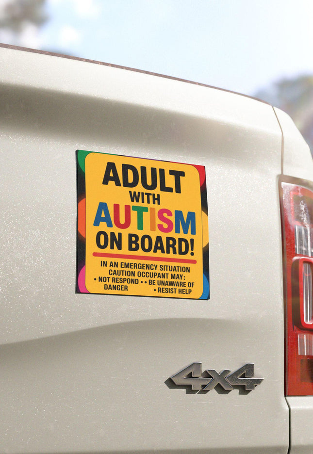 Autism Awareness Car Magnet: Special Needs Safety Vehicle Sign (5in x 5in)