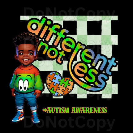 Autism Awareness PNG: Black Kid Design (Digital Download)