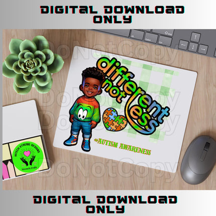 Autism Awareness PNG: Black Kid Design (Digital Download)