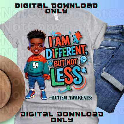 Autism Awareness PNG: I Am Different But Not Less (Digital Download)