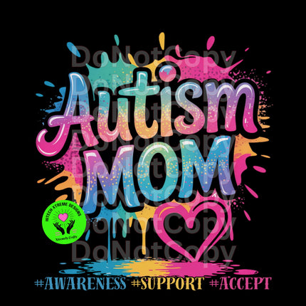 Autism Mom PNG: Awareness Heart Design (Digital Download)