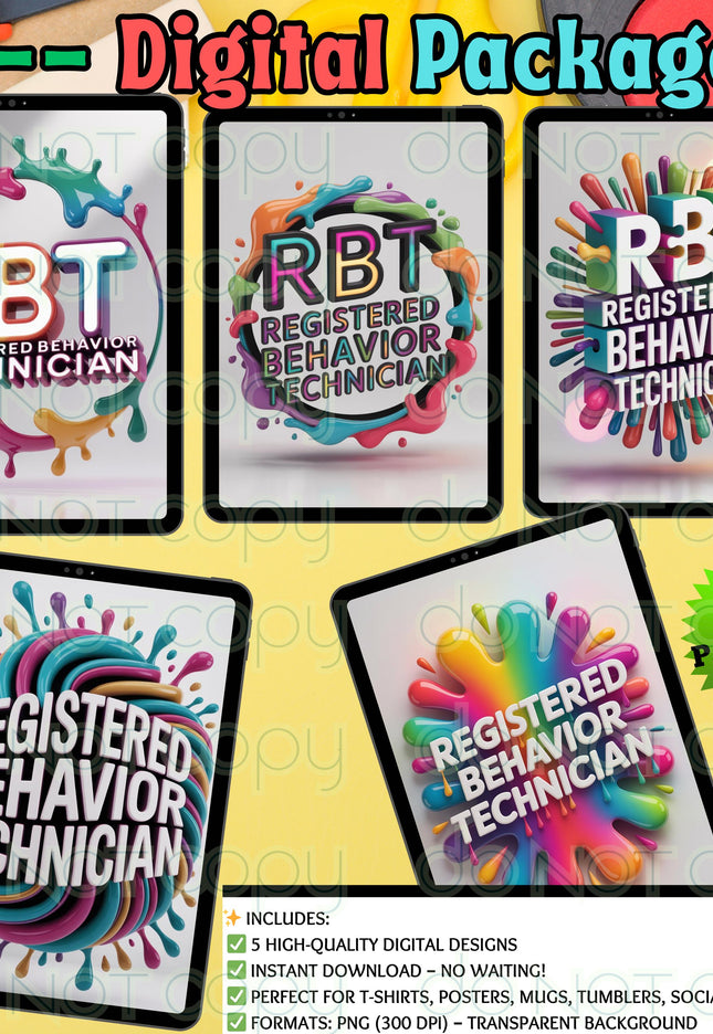 RBT Registered Behavior Technician Digital Download Bundle 2 Png Sublimation Printable 5 images
