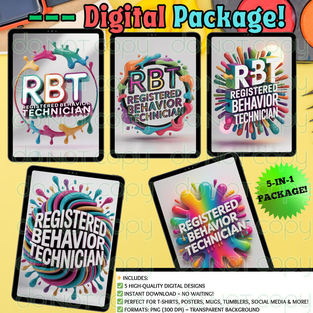 RBT Registered Behavior Technician Digital Download Bundle 2 Png Sublimation Printable 5 images