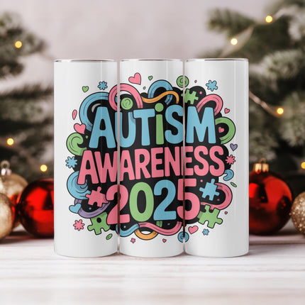 Autism Awareness Tumbler: Stainless Steel Puzzle Piece Cup, 20 oz