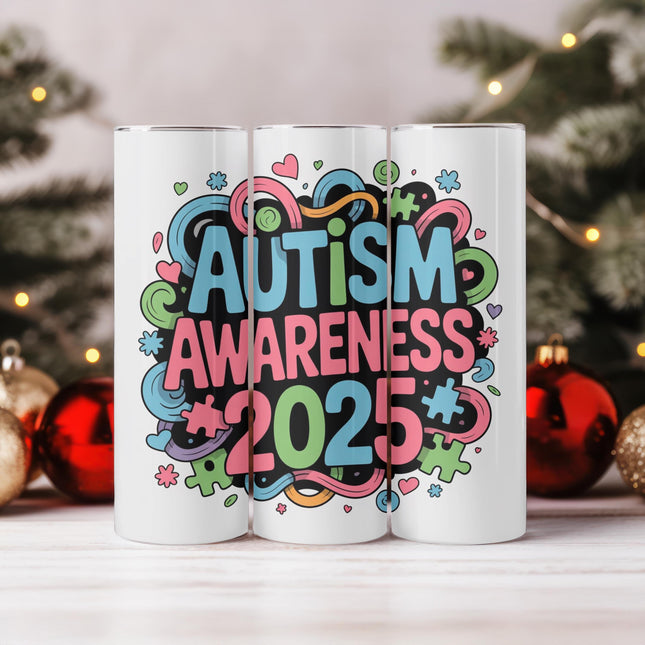 Autism Awareness Tumbler: Stainless Steel Puzzle Piece Cup, 20 oz
