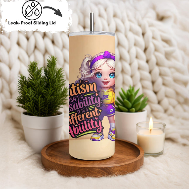 Autism Awareness 20oz Tumbler | Different Ability, Stainless Steel