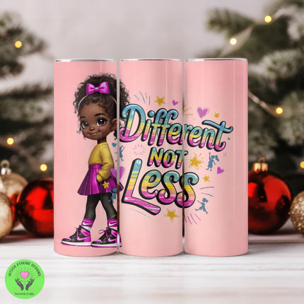 Autism Awareness Tumbler, "Different Not Less" 20oz Stainless Steel Cup