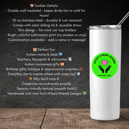 Autism Awareness Tumbler: Stainless Steel, Different Ability Gift