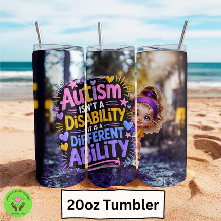 Autism Awareness Tumbler: Stainless Steel 20oz, Neurodiversity Gift
