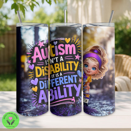 Autism Awareness Tumbler: Stainless Steel 20oz, Neurodiversity Gift