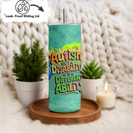 Autism Awareness Tumbler: Stainless Steel 20oz, Neurodiversity Pride