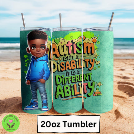 Autism Awareness Tumbler: Stainless Steel 20oz, Neurodiversity Pride