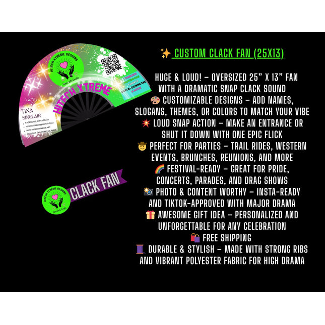 Clack Fan 25x13 – Where them fans at? with Photo, Party Favor, Birthday, Wedding, Festival, Sports, Line Dance Gift -hand fan- Predesigned