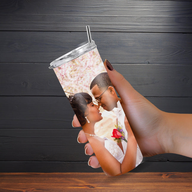 Personalized photo Tumbler 20oz Stainless Steel | Custom Photo Tumbler | Name added to Tumbler| Custom Gift for Her or Him |