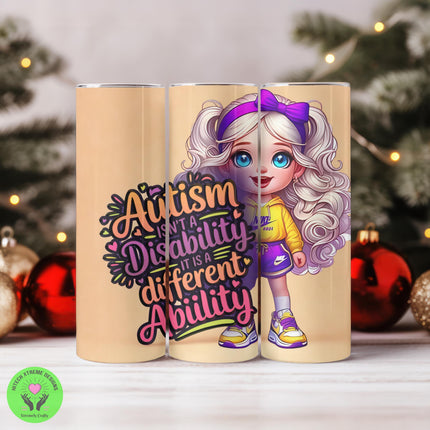 Autism Awareness 20oz Tumbler | Different Ability, Stainless Steel