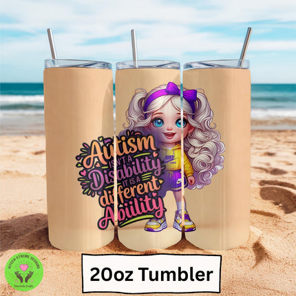 Autism Awareness 20oz Tumbler | Different Ability, Stainless Steel