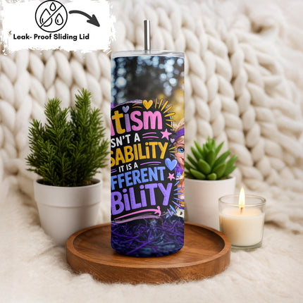 Autism Awareness Tumbler: Stainless Steel 20oz, Neurodiversity Gift