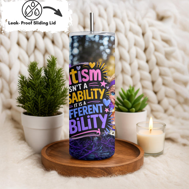 Autism Awareness Tumbler: Stainless Steel 20oz, Neurodiversity Gift