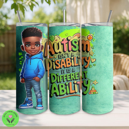 Autism Awareness Tumbler: Stainless Steel 20oz, Neurodiversity Pride