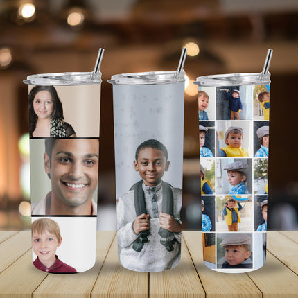 Personalized photo Tumbler 20oz Stainless Steel | Custom Photo Tumbler | Name added to Tumbler| Custom Gift for Her or Him |
