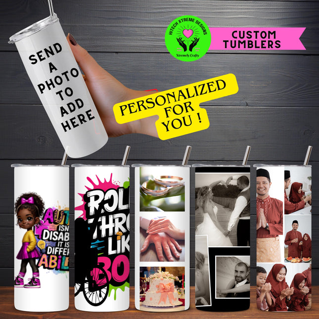 Personalized photo Tumbler 20oz Stainless Steel | Custom Photo Tumbler | Name added to Tumbler| Custom Gift for Her or Him |