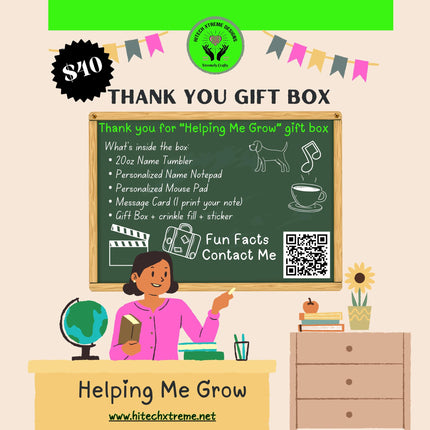 Personalized Teacher Gift Set: Tumbler, Mouse Pad & Notebook