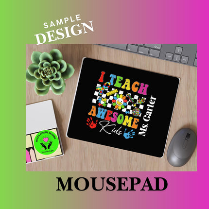 Personalized Teacher Gift Set: Tumbler, Mouse Pad & Notebook