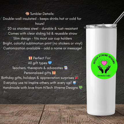 Personalized Tumbler Tote Bag gift set, matching set tumbler and tote, zipper tote great for custom gift, 20oz Tumbler and 18inch tote