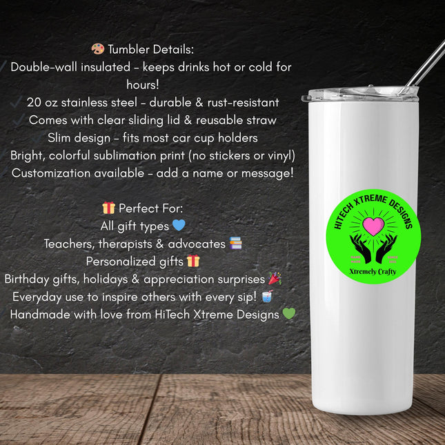 Personalized Tumbler Tote Bag gift set, matching set tumbler and tote, zipper tote great for custom gift, 20oz Tumbler and 18inch tote