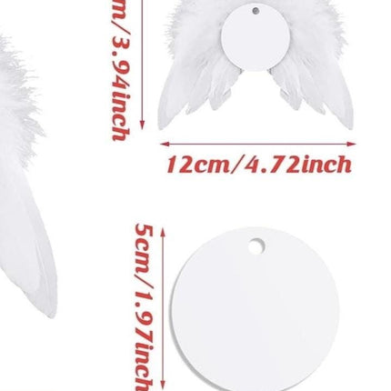 Personalized Memorial Feather Angel Wing Ornament, Photo Keepsake