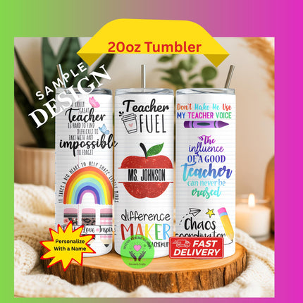 Personalized Teacher Gift Set: Tumbler, Mouse Pad & Notebook