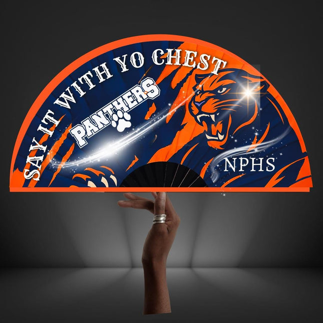 Custom Clack Fan 25x13 – Personalized Folding Fan with Photo or Logo, Party Favor, Birthday, Wedding, Festival, Sports, Line Dance Gift