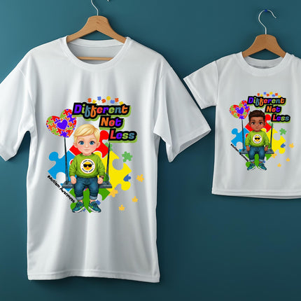 Bulk Autism Awareness PNG: Different Not Less, Puzzle Pieces (Digital Download) sublimation
