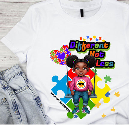 Bulk Autism Awareness PNG: Different Not Less, Puzzle Pieces (Digital Download) sublimation