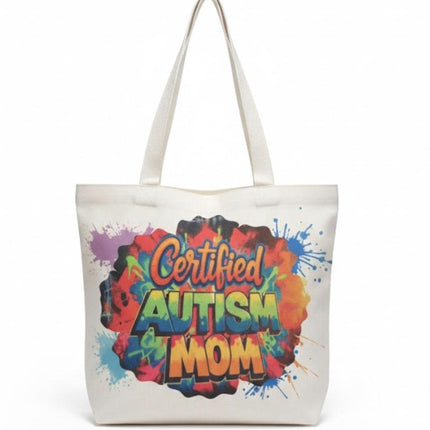 Autism mom gift box ; clack fan canvas Tote Bag & Planner Set –Zippered 18.5x15 Tote, mommy Bag, travel kit, Birthday Gift, 2026 planner