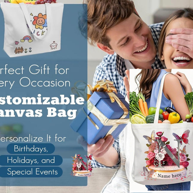 Custom canvas Tote Bag & Planner Set – Extra large Zippered 18.5x15 Tote, mommy Bag, travel kit, Birthday Gift, 2026 planner -where fans at?