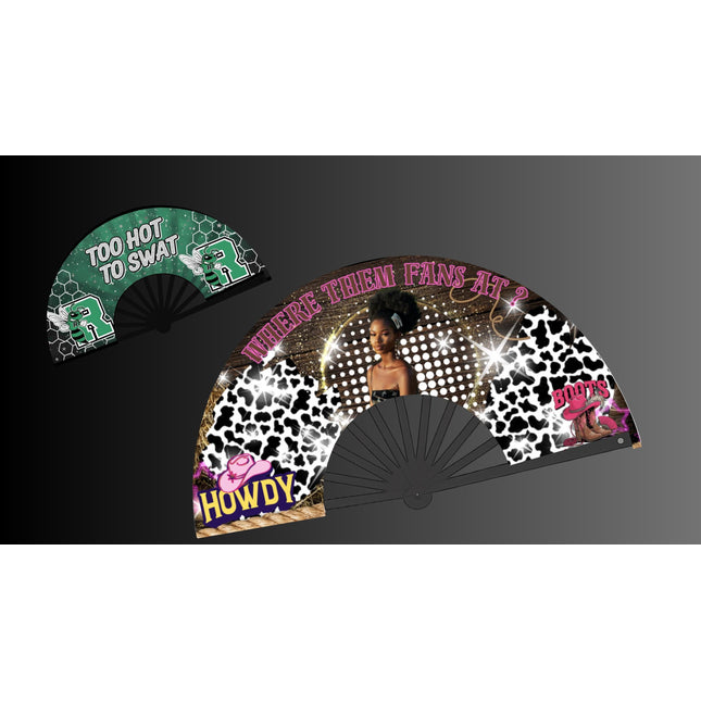 Custom Clack Fan 25x13 – Personalized Fan with Photo or Logo, Party Favor, Birthday, Wedding, Festival, Sports, Line Dance Gift, baby shower