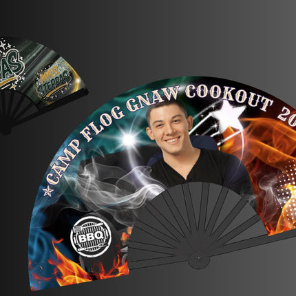 Custom Clack Fan 25x13 – Personalized Fan with Photo or Logo, Party Favor, Birthday, Wedding, Festival, Sports, Line Dance Gift, baby shower
