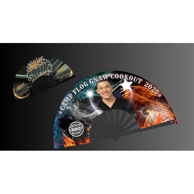 Custom Clack Fan 25x13 – Personalized Fan with Photo or Logo, Party Favor, Birthday, Wedding, Festival, Sports, Line Dance Gift, baby shower